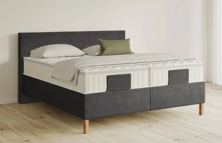 Mozart Boxspringbett Serie 5 Bach 280x200 Feiner Stoff Carbon Grey H2/H3 Königliche Matratze