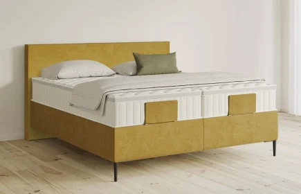 Mozart Boxspringbett Serie 5 Bach 280x200 Samt Mustard H3/H3 Königliche Matratze