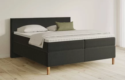 Mozart Boxspringbett Serie 5 Bach 280x200 Samt Schwarz H3/H3