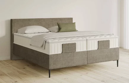 Mozart Boxspringbett Serie 5 Bach 280x220 elektrisch Feiner Stoff Taupe H3/H3 Königliche Matratze