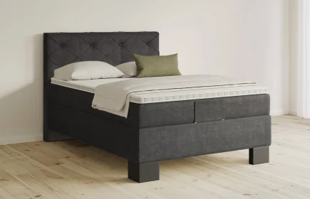 Mozart Boxspringbett Serie 5 Brahms 140x200 Feiner Stoff Carbon Grey H4
