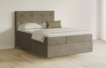Mozart Boxspringbett Serie 5 Brahms 140x200 Feiner Stoff Dusty Taupe H2 schwebend