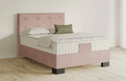 Mozart Boxspringbett Serie 5 Brahms 140x200 Feiner Stoff Rose Glow H3 Königliche Matratze