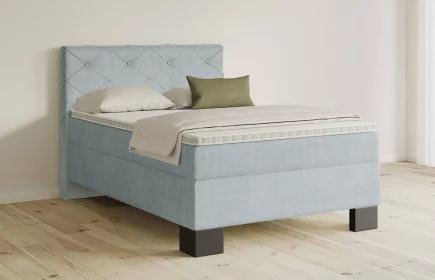 Mozart Boxspringbett Serie 5 Brahms 140x220 Feiner Stoff Pastellblau H3