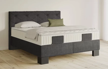 Mozart Boxspringbett Serie 5 Brahms 180x200 elektrisch Feiner Stoff Anthrazit H3/H3 Königliche Matratze