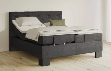 Mozart Boxspringbett Serie 5 Brahms 180x200 elektrisch Feiner Stoff Carbon Grey H2/H2