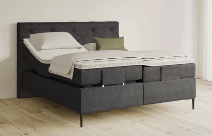 Mozart Boxspringbett Serie 5 Brahms 180x200 elektrisch Feiner Stoff Carbon Grey H3/H3