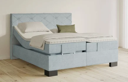 Mozart Boxspringbett Serie 5 Brahms 180x200 elektrisch Feiner Stoff Frosted Azure H3/H3