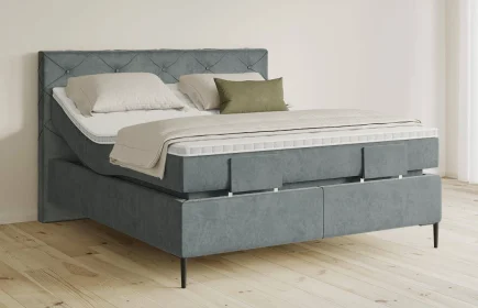 Mozart Boxspringbett Serie 5 Brahms 180x200 elektrisch Samt Dusty Blues H3/H3