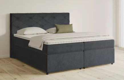 Mozart Boxspringbett Serie 5 Brahms 180x200 mit Bettkasten Samt Anthrazit H3/H2