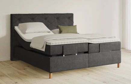 Mozart Boxspringbett Serie 5 Brahms 180x210 elektrisch Feiner Stoff Carbon Grey H2/H3