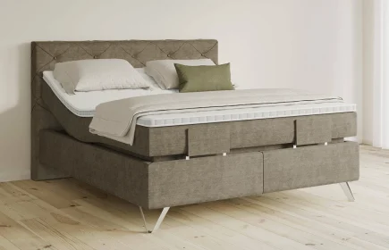 Mozart Boxspringbett Serie 5 Brahms 180x220 elektrisch Feiner Stoff Dusty Taupe H3/H3