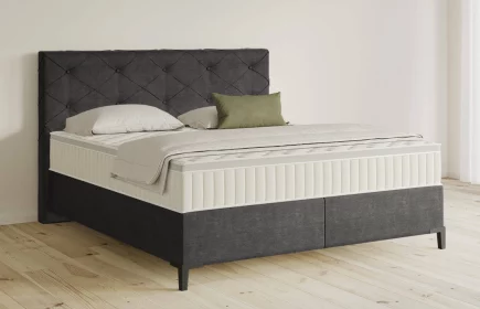 Mozart Boxspringbett Serie 5 Brahms 180x220 Feiner Stoff Anthrazit H3/H2 Königliche Matratze