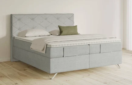Mozart Boxspringbett Serie 5 Brahms 180x220 Feiner Stoff Lunar Mist H3/H3