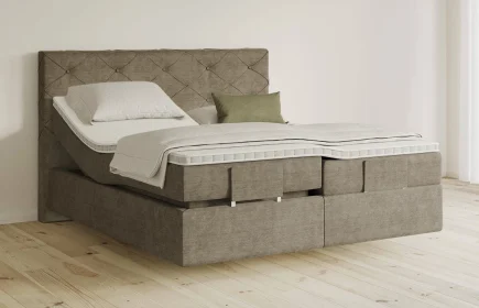 Mozart Boxspringbett Serie 5 Brahms 240x200 elektrisch Feiner Stoff Dusty Taupe H3/H3 schwebend