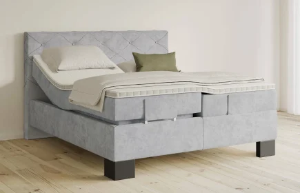 Mozart Boxspringbett Serie 5 Brahms 240x200 elektrisch Samt Fog Grey H4/H4