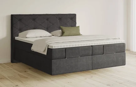 Mozart Boxspringbett Serie 5 Brahms 240x200 Feiner Stoff Carbon Grey H2/H3 schwebend