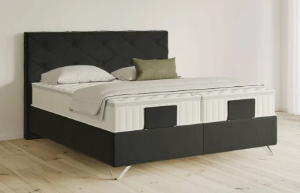 Mozart Boxspringbett Serie 5 Brahms 240x200 Samt Raven Silk H4/H3 Königliche Matratze