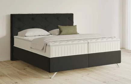 Mozart Boxspringbett Serie 5 Brahms 240x200 Samt Schwarz H4/H3 Königliche Matratze