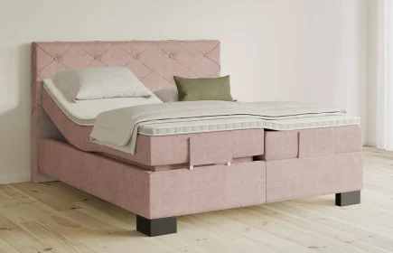 Mozart Boxspringbett Serie 5 Brahms 240x220 elektrisch Feiner Stoff Rose Glow H2/H3