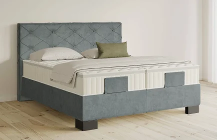Mozart Boxspringbett Serie 5 Brahms 240x220 Samt Dusty Blues H4/H2 Königliche Matratze