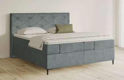 Mozart Boxspringbett Serie 5 Brahms 280x200 Samt Dusty Blues H2/H3