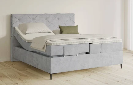 Mozart Boxspringbett Serie 5 Brahms 280x220 elektrisch Samt Fog Grey H2/H3