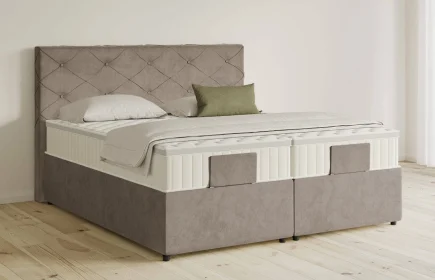Mozart Boxspringbett Serie 5 Brahms 280x220 mit Bettkasten Samt Cookie H3/H2 Königliche Matratze