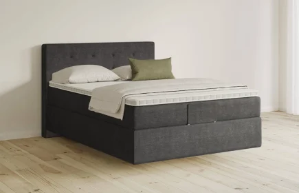 Mozart Boxspringbett Serie 5 Clementi 140x200 Feiner Stoff Carbon Grey H2 schwebend