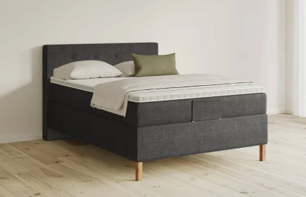 Mozart Boxspringbett Serie 5 Clementi 140x200 Feiner Stoff Carbon Grey H2