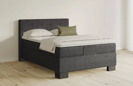 Mozart Boxspringbett Serie 5 Clementi 140x200 Feiner Stoff Carbon Grey H2