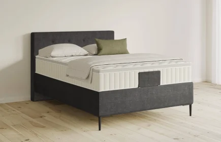 Mozart Boxspringbett Serie 5 Clementi 140x200 Feiner Stoff Carbon Grey H3 Königliche Matratze