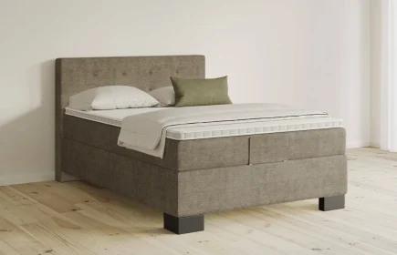 Mozart Boxspringbett Serie 5 Clementi 140x200 Feiner Stoff Dusty Taupe H3