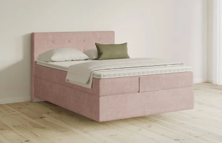 Mozart Boxspringbett Serie 5 Clementi 140x200 Feiner Stoff Rose Glow H3 schwebend