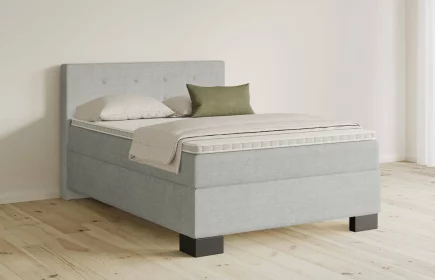 Mozart Boxspringbett Serie 5 Clementi 140x200 Feiner Stoff Silbergrau H3