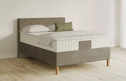 Mozart Boxspringbett Serie 5 Clementi 140x220 Feiner Stoff Dusty Taupe H4 Königliche Matratze