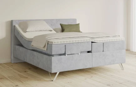 Mozart Boxspringbett Serie 5 Clementi 160x200 elektrisch Samt Fog Grey H2/H3