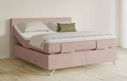 Mozart Boxspringbett Serie 5 Clementi 180x200 elektrisch Feiner Stoff Rose Glow H3/H2