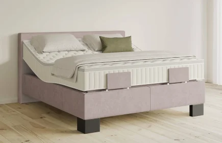 Mozart Boxspringbett Serie 5 Clementi 180x200 elektrisch Samt Blossom Pink H3/H2 Königliche Matratze