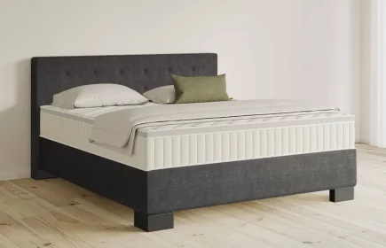 Mozart Boxspringbett Serie 5 Clementi 180x200 Feiner Stoff Anthrazit H4/H2 Königliche Matratze