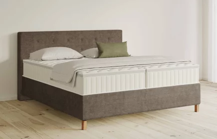 Mozart Boxspringbett Serie 5 Clementi 180x200 Feiner Stoff Braun H2/H2 Königliche Matratze