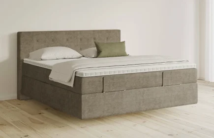 Mozart Boxspringbett Serie 5 Clementi 180x200 Feiner Stoff Dusty Taupe H3/H3 schwebend