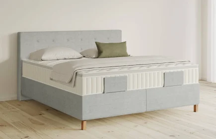 Mozart Boxspringbett Serie 5 Clementi 180x200 Feiner Stoff Lunar Mist H4/H3 Königliche Matratze