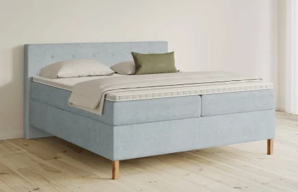 Mozart Boxspringbett Serie 5 Clementi 180x200 Feiner Stoff Pastellblau H3/H4