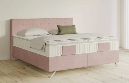 Mozart Boxspringbett Serie 5 Clementi 180x200 Feiner Stoff Rose Glow H3/H3 Königliche Matratze