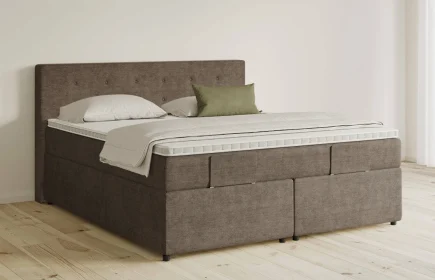 Mozart Boxspringbett Serie 5 Clementi 180x200 mit Bettkasten Feiner Stoff Nutshell H3/H3