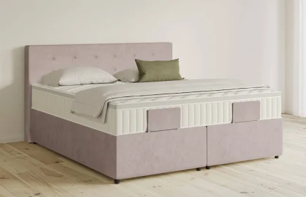 Mozart Boxspringbett Serie 5 Clementi 180x200 mit Bettkasten Samt Blossom Pink H3/H4 Königliche Matratze