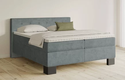 Mozart Boxspringbett Serie 5 Clementi 180x200 Samt Pastellblau H3/H3