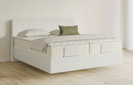 Mozart Boxspringbett Serie 5 Clementi 180x200 Samt Vanilla Nice H3/H4 schwebend Königliche Matratze