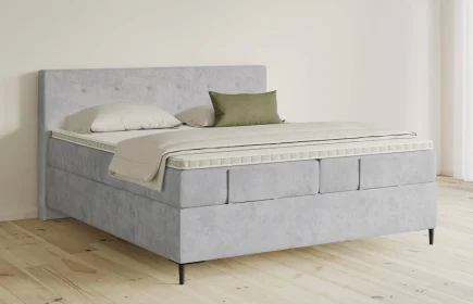 Mozart Boxspringbett Serie 5 Clementi 180x210 Samt Fog Grey H2/H3